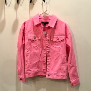pink denim jacket size 18